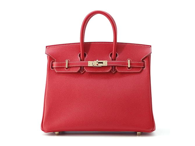 Hermès Sac à main Hermes Birkin 25 en Rouge Casaque Cuir  ref.1544529