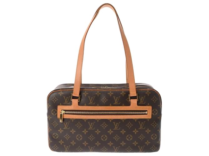 Borsa Tote Monogram Cite GM Louis Vuitton Marrone Pelle verniciata  ref.1544548