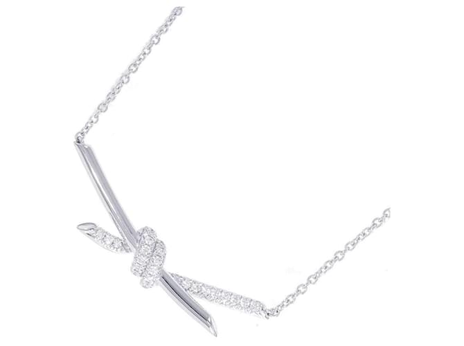 Tiffany & Co Tiffany Knot Pendant Necklace in 18K White Gold  ref.1544576