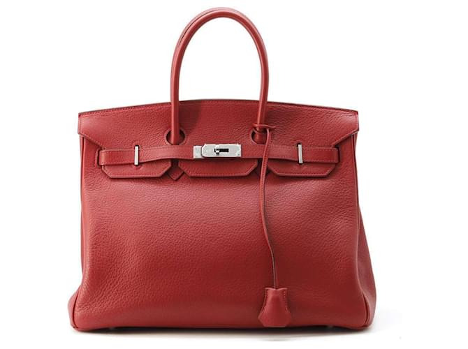 Hermès Sac à main Hermes Birkin 35 en Rouge Casaque Cuir  ref.1544588