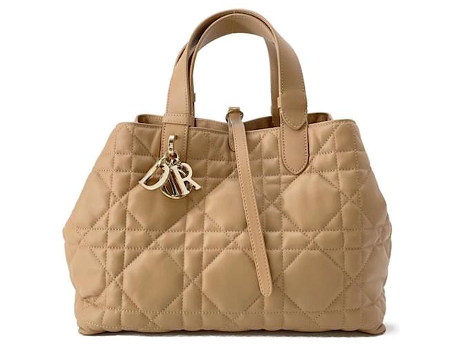 Sac à main Christian Dior Toujours Macrocannage Cuir Marron  ref.1544652