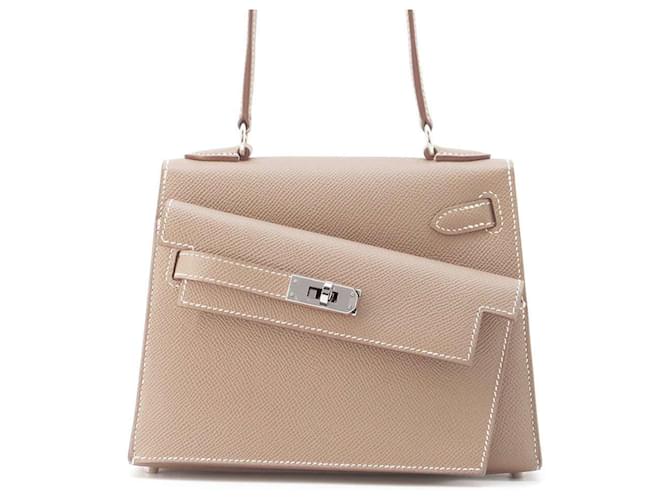 Hermès Sac à main Hermes Kelly 20 en gris Etoupe Cuir Taupe  ref.1544677