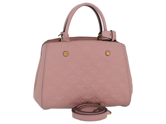 LOUIS VUITTON Monogram Empreinte Montaigne BB Bag Pink Rose M44123 Auth fm3558A Brown  ref.1544717