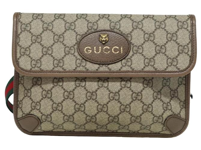 GUCCI GG Supreme Web Sherry Line Waist bag Neo Vintage Beige 493930 Auth ar12117 Cloth  ref.1544753