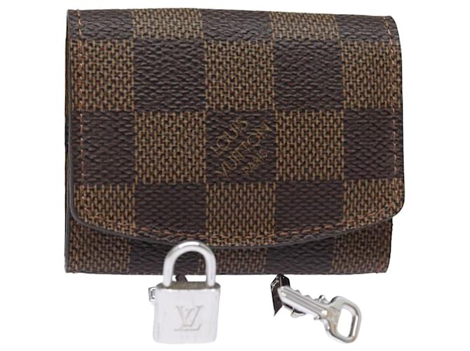 LOUIS VUITTON Damier Ebene Buton De Manchette Cuff Case M64600 LV Auth 82483  ref.1544894