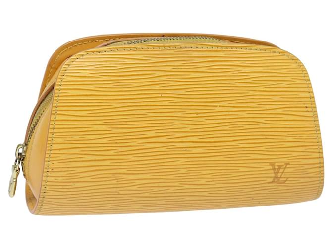 LOUIS VUITTON Epi Dauphine PM Pouch Yellow M48449 LV Auth 82347 Leather  ref.1544915