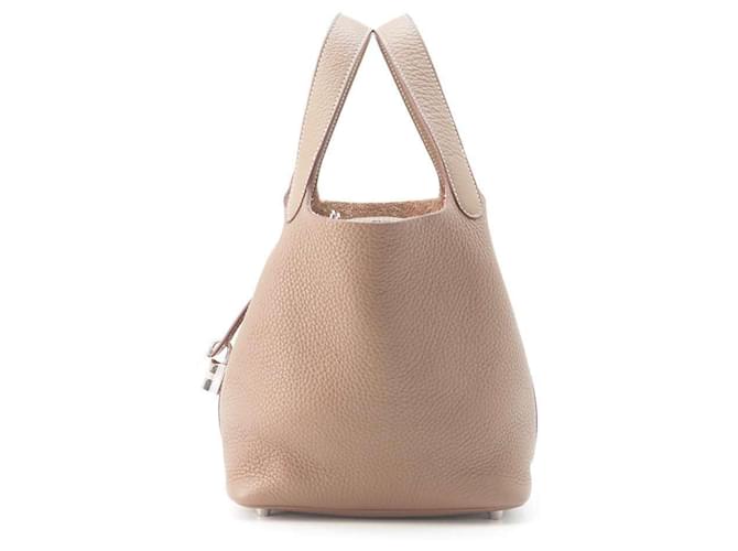 Hermès Sac à main Hermes Picotin Lock PM Cuir Taupe  ref.1544988