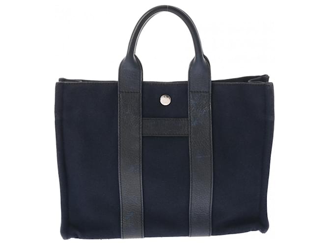 Hermès Sac à main Hermes Sac Ane PM Navy Cuir Toile Bleu Marine  ref.1545059