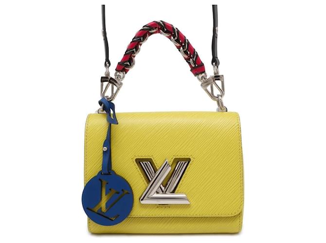 Bolsa Epi Twist PM Louis Vuitton Rosa Amarelo Couro  ref.1545095