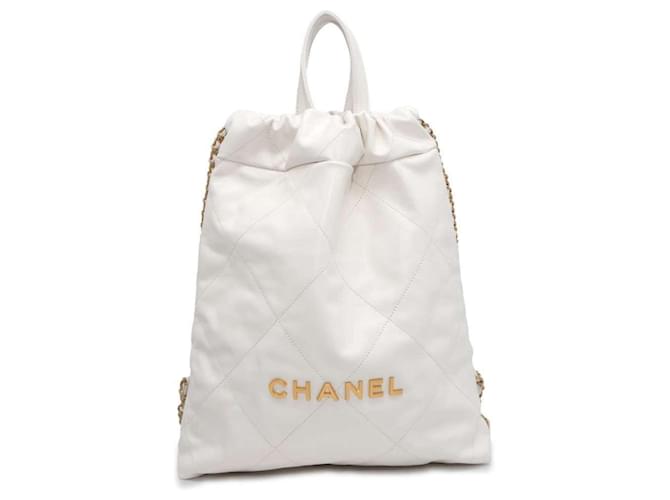 Chanel White Leather Backpack ref.1545107 Joli Closet