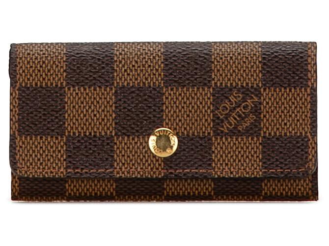 Brown Louis Vuitton Damier Ebene Multicles 4 Key Holder Cloth  ref.1545198