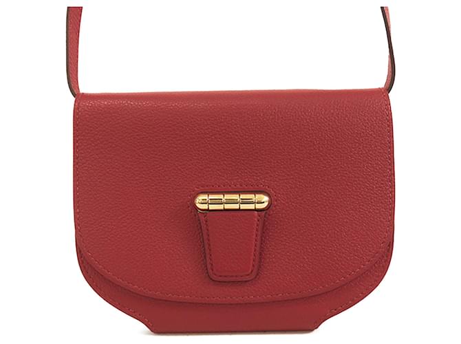 Sac à bandoulière Hermès Mini Evercolor Convoyeur rouge Cuir  ref.1545293