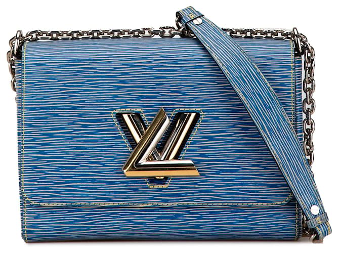 Bolsa transversal Blue Louis Vuitton Epi Denim Twist MM Azul Couro  ref.1545304