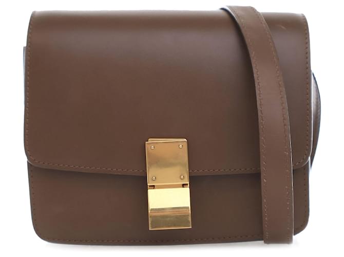 Céline Sac à bandoulière Celine Small Classic Box marron Cuir  ref.1545305