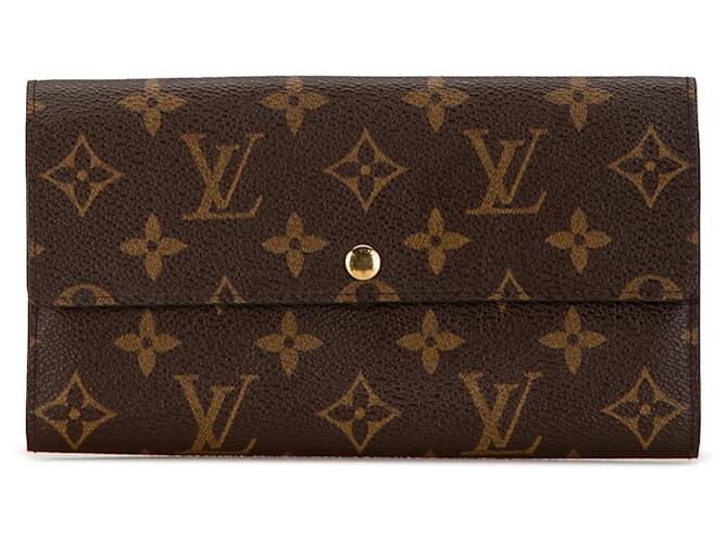 Brown Louis Vuitton Monogram Sarah Long Wallet Cloth  ref.1545328