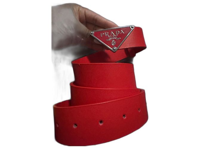Prada Men's Leather Belt Red