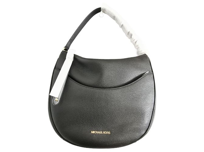 Borsa hobo Michael Kors in pelle nera Nero Gold hardware