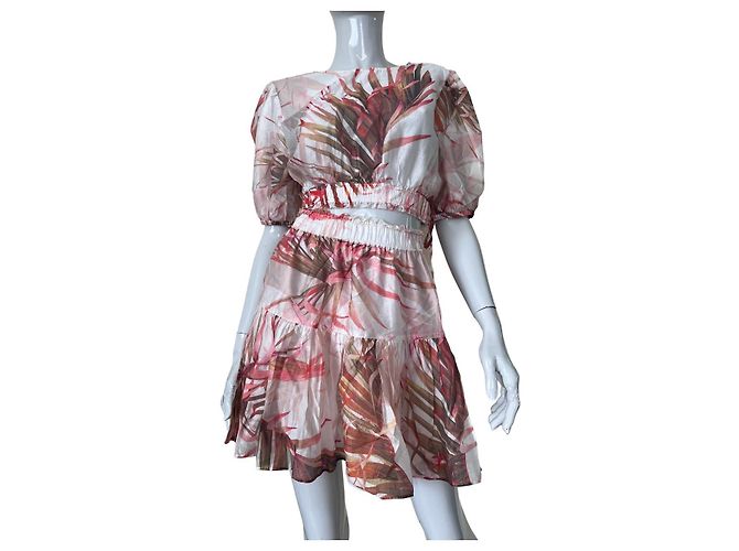 Conjunto de saia e top All Saints Astria Laur e Mae Luar Rosa Laranja