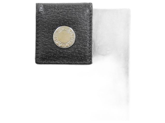 Autre Marque Carteira compacta de lona e couro Bvlgari