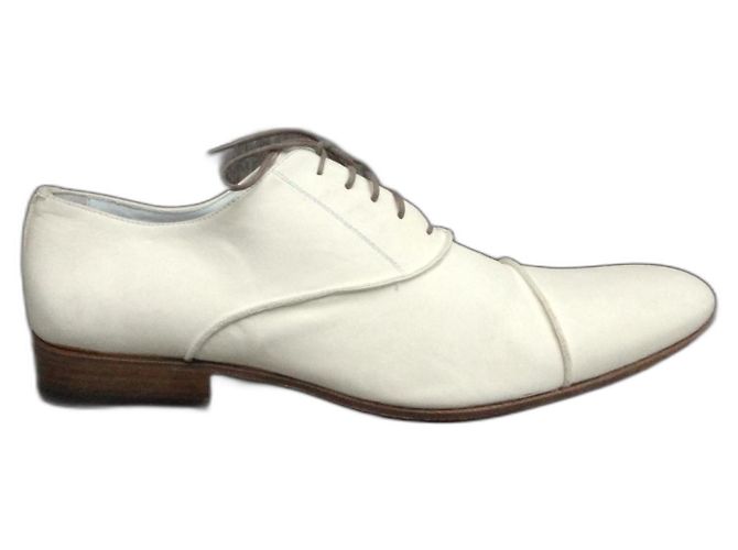 Autre Marque Richelieu Doucal's in pelle bianca scarpe stringate 43 Bianco