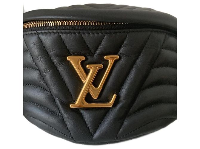 Louis Vuitton Banane Schwarz Leder