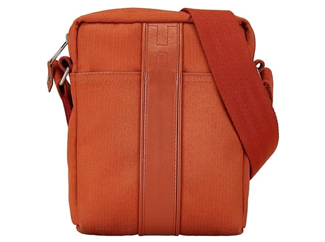 Sac à bandoulière PM Acapulco d'Hermès Cuir Tissu Orange  ref.1546381