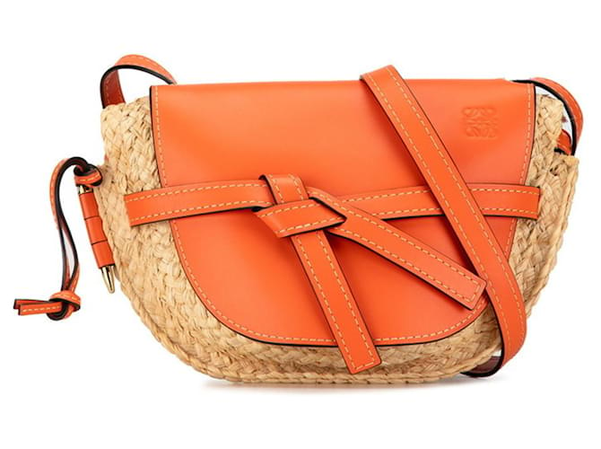 Loewe Anagram Gate Shoulder Bag Beige Orange Leather  ref.1546427