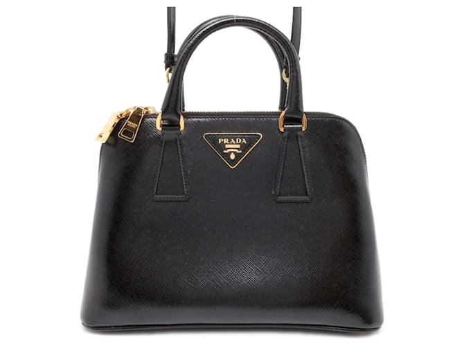 Bolso de mano de charol Prada Promenade Negro  ref.1546448