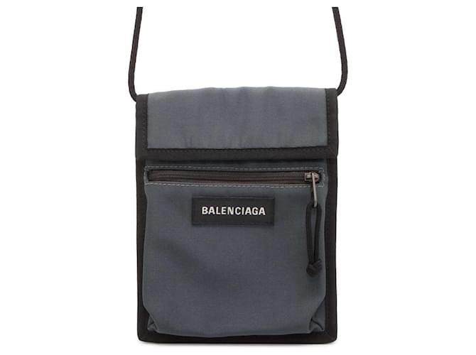 Everyday Borsa a Spalla Explorer Balenciaga Marrone Nero Nylon  ref.1546478