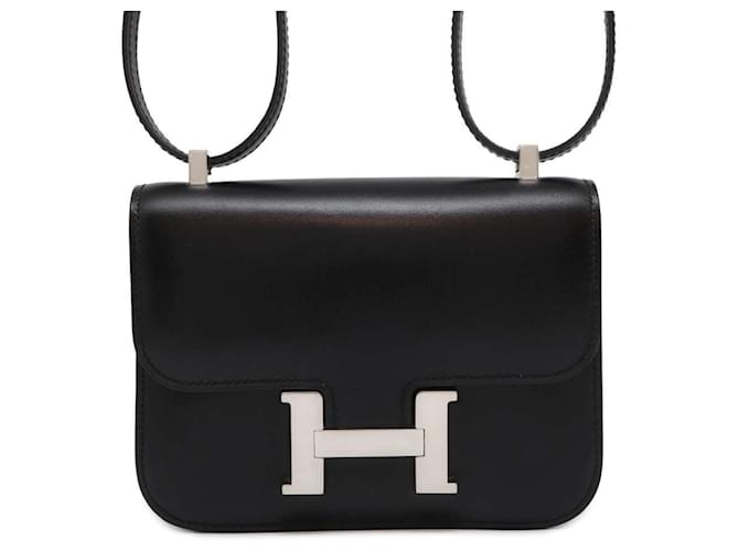 Bolso de Hombro Micro Constance de Hermès Negro Becerro  ref.1546487