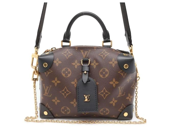 Louis Vuitton Monogram Petite Malle Souple Handbag Black Patent leather  ref.1546516