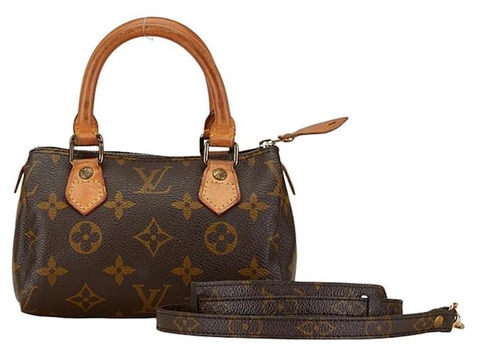 Speedy Handtasche Monogram Louis Vuitton Braun Leder Kunststoff  ref.1546655