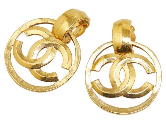 Pendientes redondos oscilantes Coco Mark de Chanel Dorado