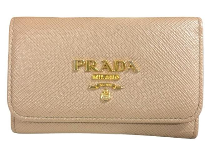 Prada Saffiano Bege Couro  ref.1546818