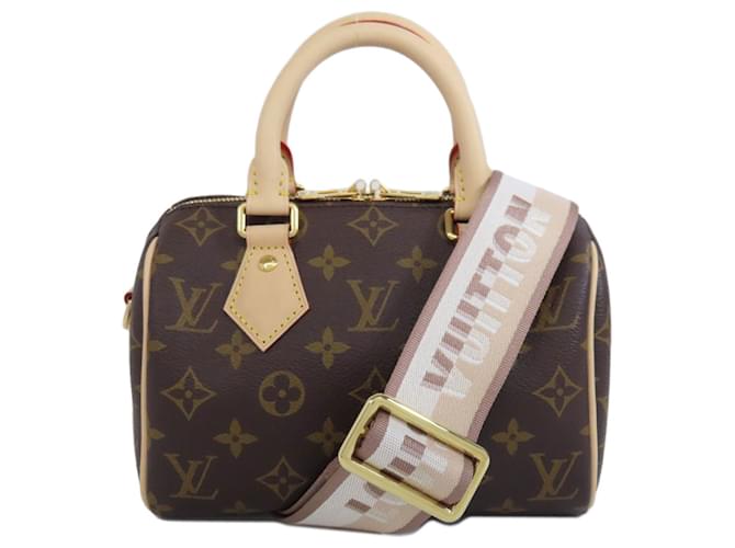 Bolso Louis Vuitton Monogram Speedy Bandoulière 20 Castaño Monograma Charol  ref.1547391