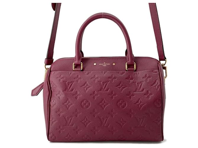 Bolsa Louis Vuitton Monogram Empreinte Speedy Bandoulière 25 Bordeaux Lona  ref.1547409