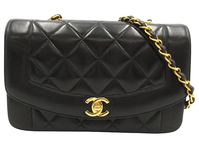 Chanel Diana Negro Cuero  ref.1547541