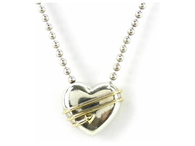 Tiffany & Co Tiffany Heart Arrow Necklace Silvery Golden Silver Yellow gold  ref.1547734