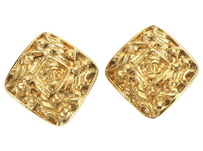 Boucles d'oreilles Chanel Diamond Coco Mark Doré  ref.1547756