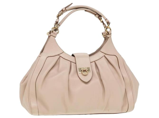 Salvatore Ferragamo Gancini Hand Bag Leather Pink Auth yk13740  ref.1547834