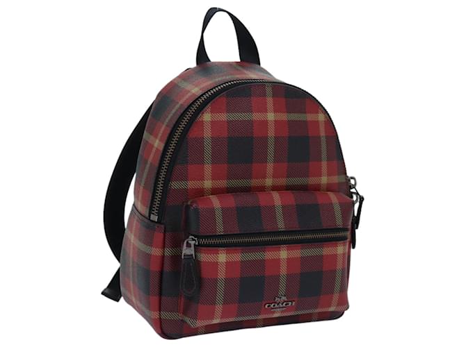 Mochila Coach em couro PVC vermelho Auth am6573  ref.1547865