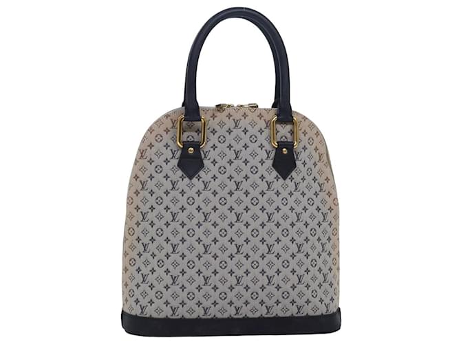 LOUIS VUITTON Monogram Mini Alma Haut Bolsa de Mão Azul M92202 LV Auth 83567  ref.1547935