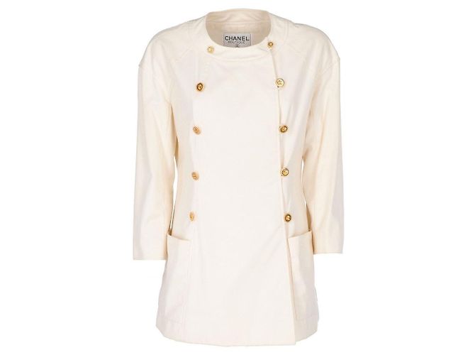 Chanel Cream Double-Breasted Jacket White