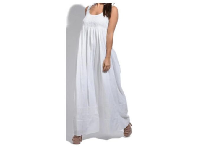 Autre Marque Vestido May 68 blanco de algodón y encaje S