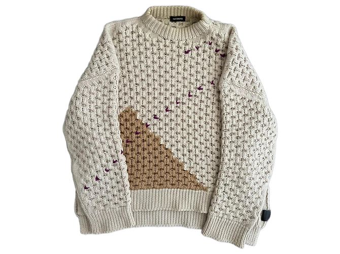 Raf Simons Herbst Winter 2018 Argyle Pullover. Braun Beige Dunkelviolett 