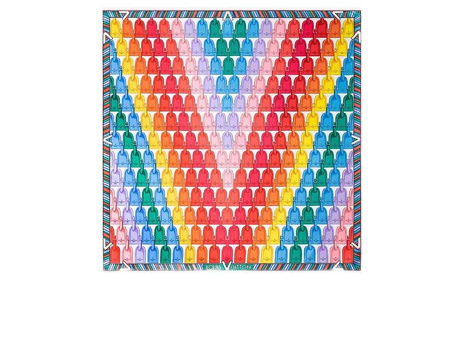 Foulard Louis Vuitton in seta multicolore 90x90