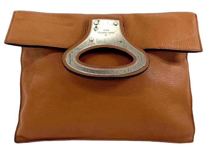 Louis Vuitton Taurillon Leather Clutch Bag Brown  ref.1548757