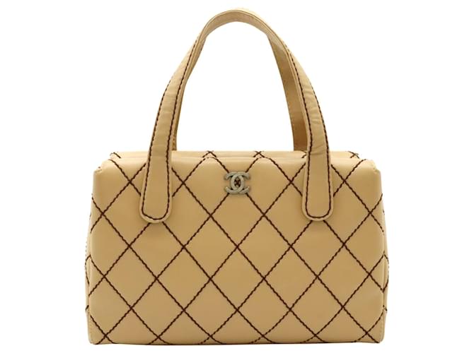 Chanel Wild stitch Beige Leder  ref.1548833