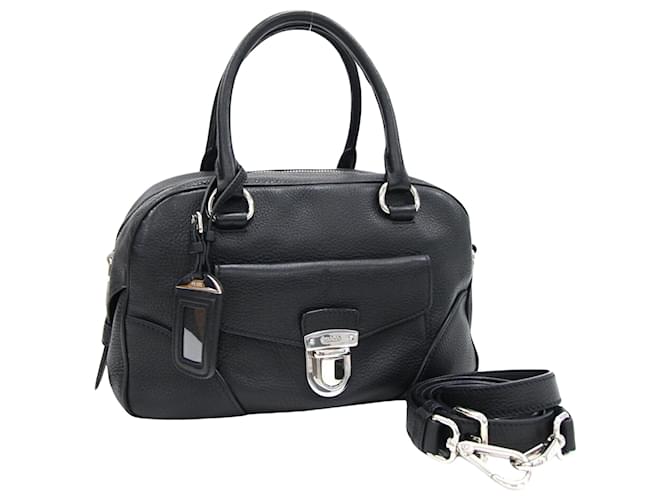 Prada Saffiano Negro Cuero  ref.1548922