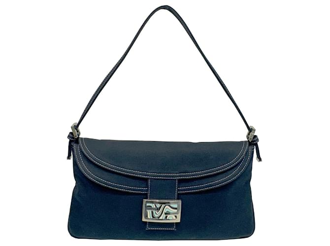 Fendi Mamma Baguette Blue Cotton  ref.1548953